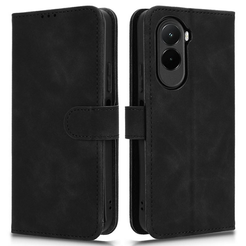 For Xiaomi Poco M7 4G (EU) (171mm) Leather Case Skin Feel Anti Drop Wallet Flip Phone Cover