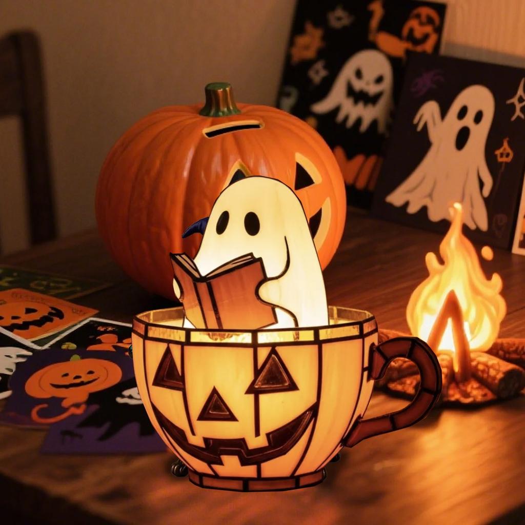 Reading Book Lamp,  Reading Book Light, Adorable Reading Night Light Halloween Decor, Halloween Readers Bookish Light Gift For Book Lover