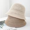 Spring Summer Knitted Bucket Hat for Women Foldable Sun Hat Breathable Beach Cap Outdoor Travel Casual Chic 2025 New Sunhat