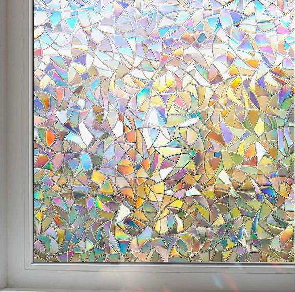 Colorful Moon Glass Sticker 40cm 1m for Window Decoration