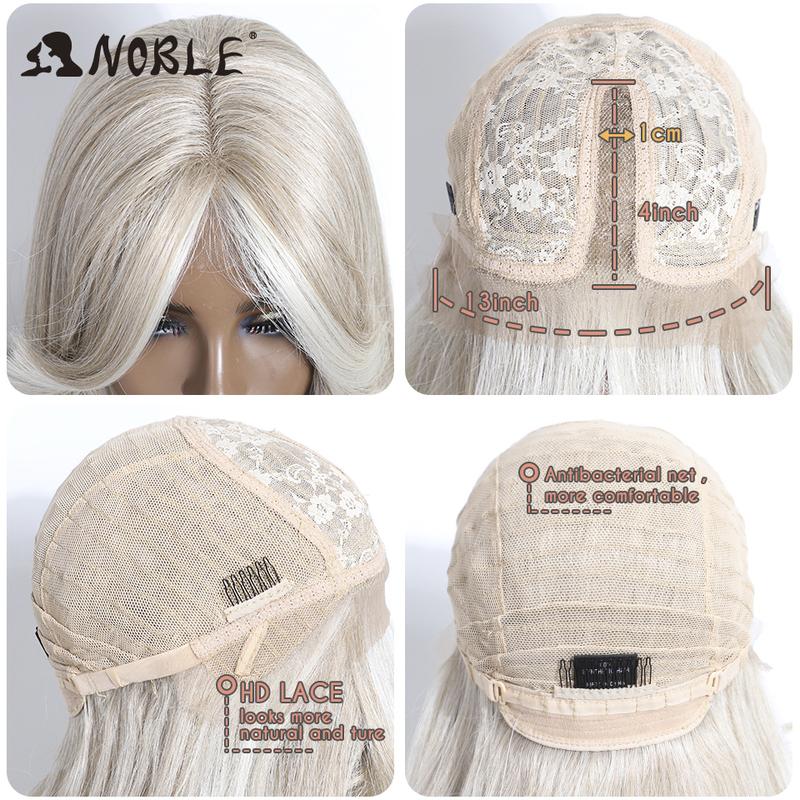 Noble Lace Front Wig Cosplay Straight Lace Wig 30 Inch White Wig Lace Part Wig For Women Synthetic Lace Front Heat Resistant Wig