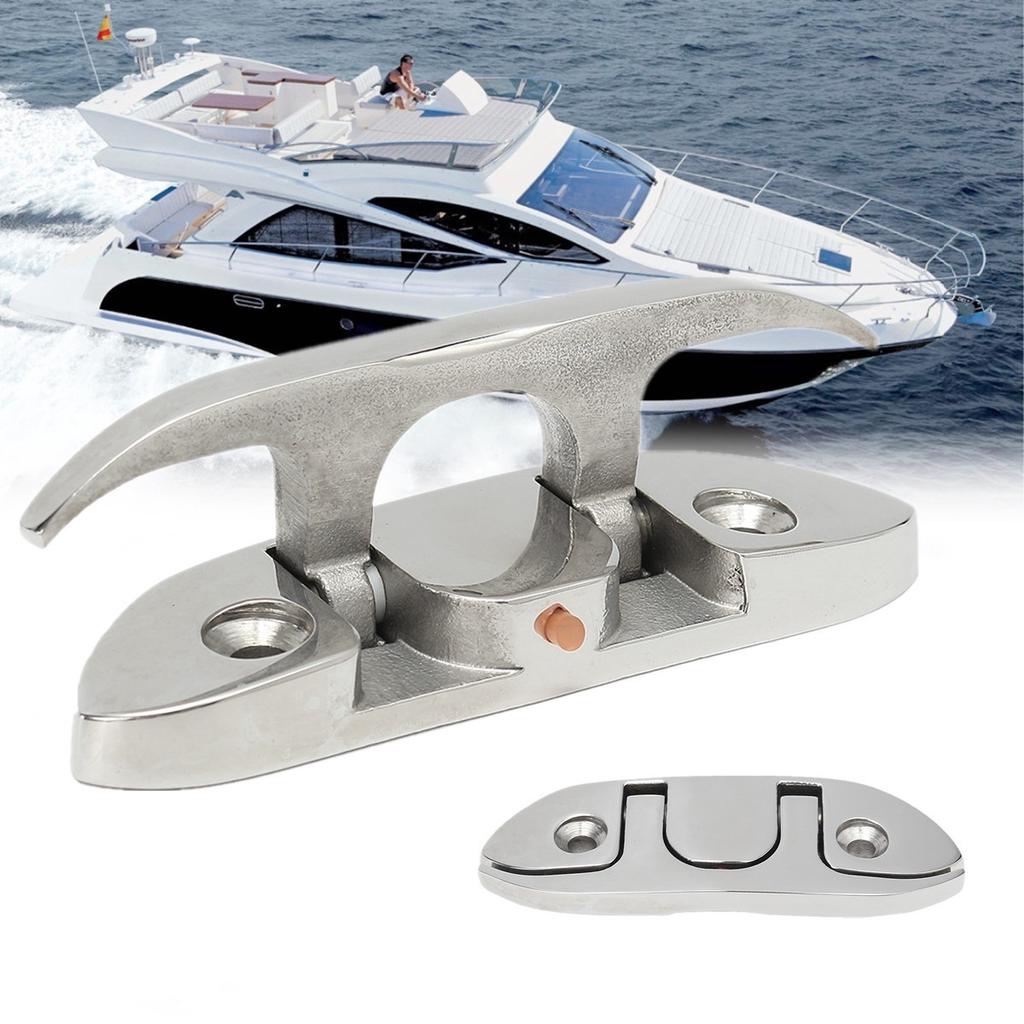 118MM 41/2" Inch 316 Stainless Steel Cleat Marine Hardware Foldable Boat Cleats Folding Deck