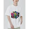 Black T Shirt with Colorful Vibe Graffiti Print for Casual Wear