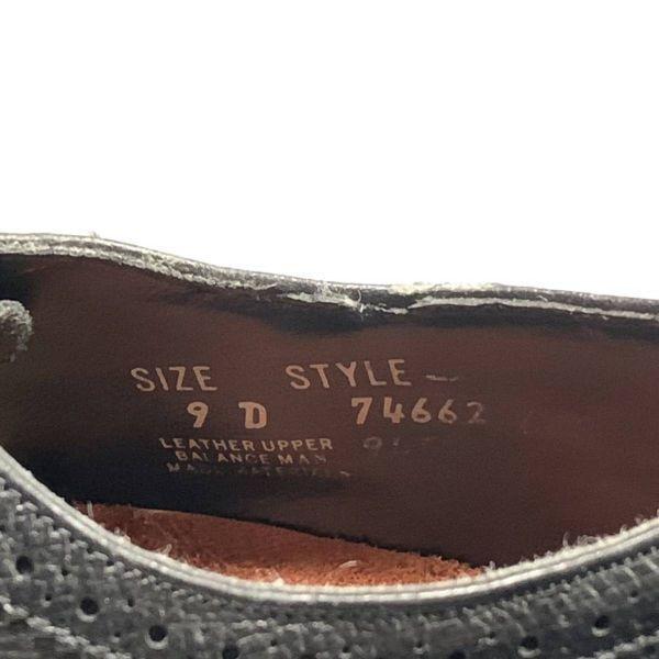 70s 80s Vintage Department Store Model Size 9D 26.5 27.0cm Long Wingtip American Full Brogue Black(USED)