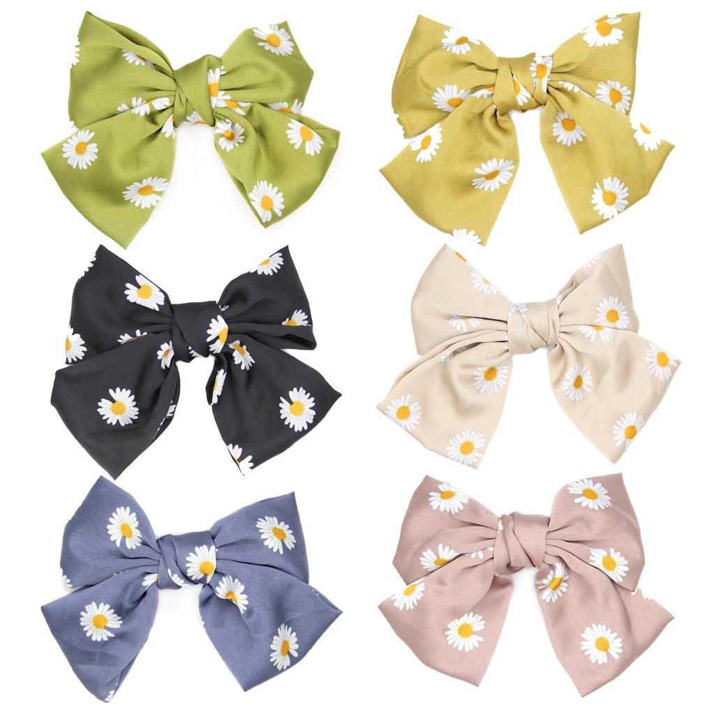 

Korean Daisy Bow Double Layer Hair Clip for Girls