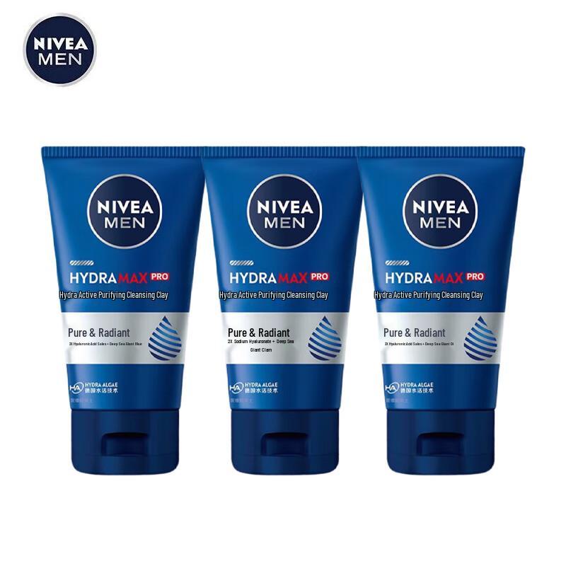 NIVEA Men Hydrating Cleansing Mud 3 x 100g Pack
