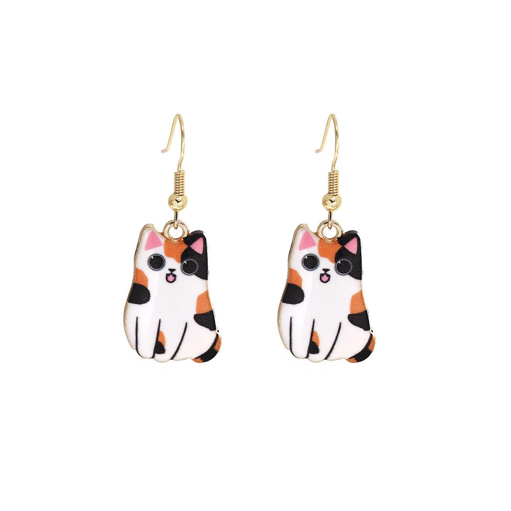 Fun Cartoon Cute Kitten Earrings, Creative Simple Earrings Animal Earrings