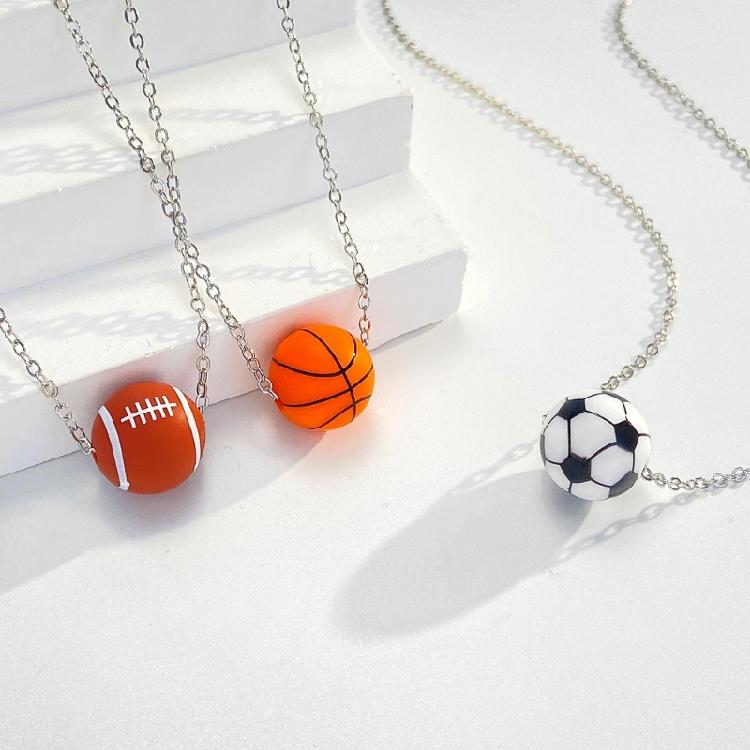 Unique Sports Balls Neckchains Stylish Pendant Necklace for Jewelry Collectors