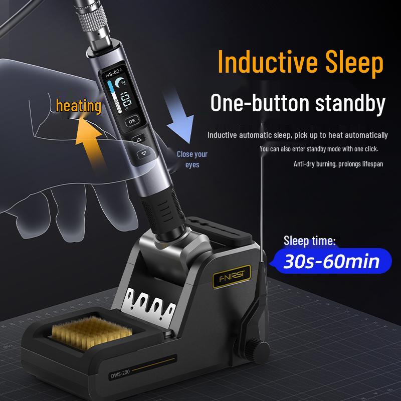 FNIRSI HS-02 100W Smart Electric Soldering Iron, Portable Constant Temperature Pen for Household and Repair Welding