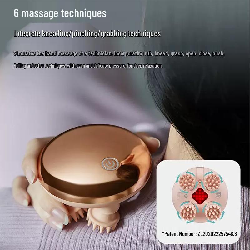 SIVIKOLIN Electric Waterproof Silicone Head Massager for Therapy and Meridian Relief