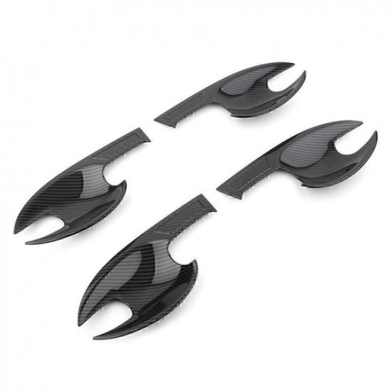 4PCS Car Door Handle Bowl Cover Trim For Mazda CX-5 CX5 2017- Carbon Fiber