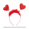 Sequins Heart Hairband Vintage Headband with Feather for Woman Valentines Party
