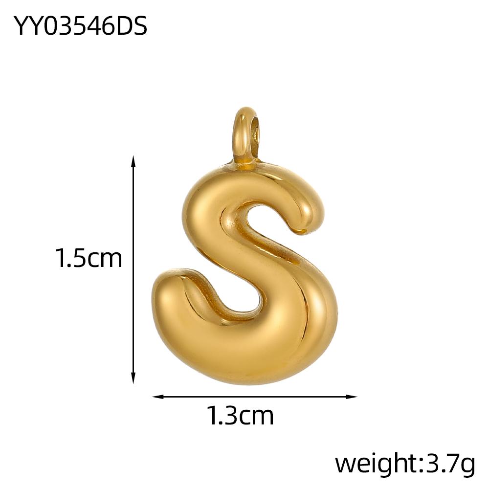 CARLIDANA Stainless Steel Gold Plated Alphabet 26 Letters Name Jewelry Mini Minimalist Bubble Initial Pendants for Necklace DIY