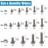 104 Pcs 304 Stainless Steel Hexagonal Flange Bolt and Nut Set, Sizes M5/M6/M8, Lengths: 10mm,12mm,16mm,20mm,25mm,30mm,35mm