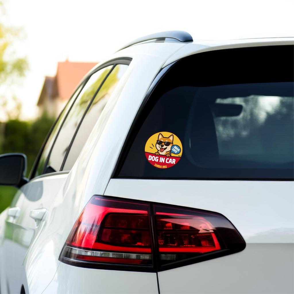 DOG IN CAR Magnetic Sticker 127mm (5 Inches) [Selectable Dog