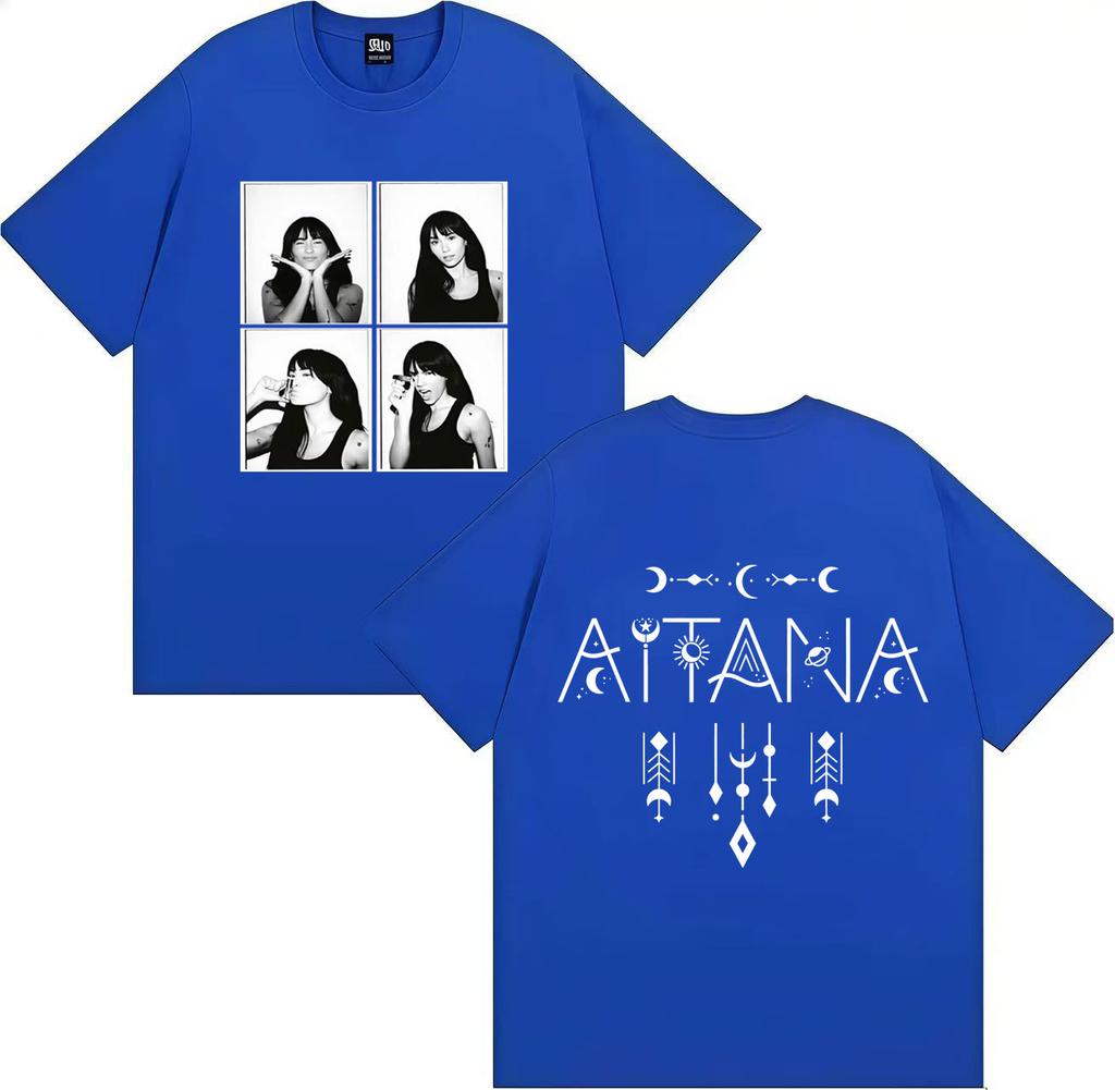 Trendy Aitana Graphics TShirt Men Women Pop Double Sided Print Summer Streetwear Cotton T Shirt Casual Tops Fans Gift Streetwear