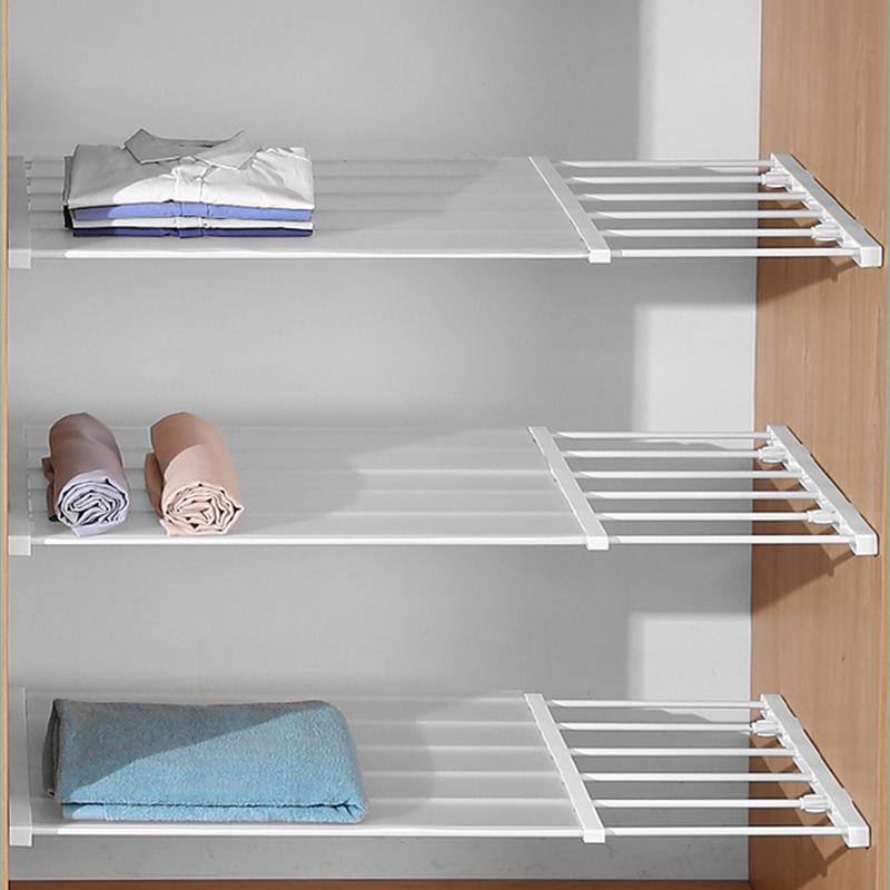 Extendable Nail-Free Layered Storage Dividers for Wardrobes, Cabinets, and Bathrooms