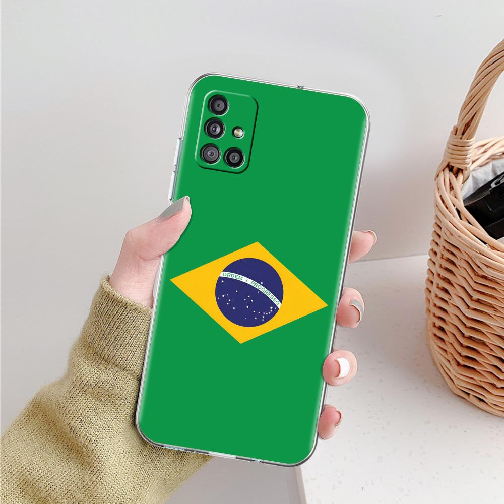 Phone Case For Samsung A15 A13 A35 A55 A51 A71 A41 A31 A21S A03S A05 A17 A23 A25 A33 A53 A73 5G A07 4G Cover Large Brazil Flag
