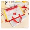 Cartoon Zipper Mesh Horizontal Tutoring Bag Handheld File Bag For Primary And Middle School Students
