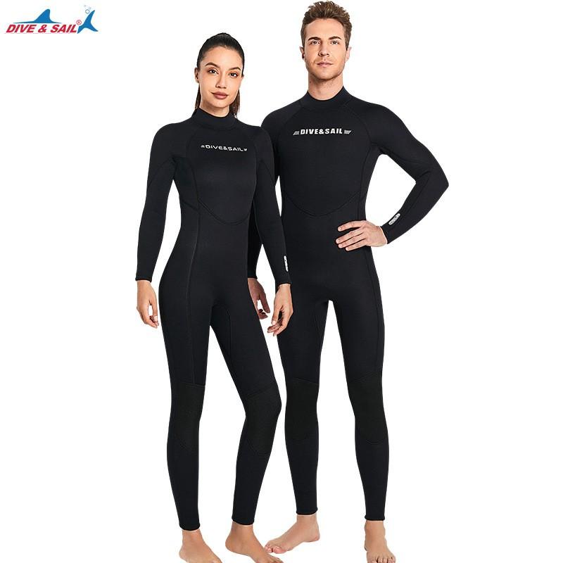 Diving Suit 3MM Long-sleeved One-piece Thermal US Version Large Size Snorkeling Surfing Cold-proof Wet