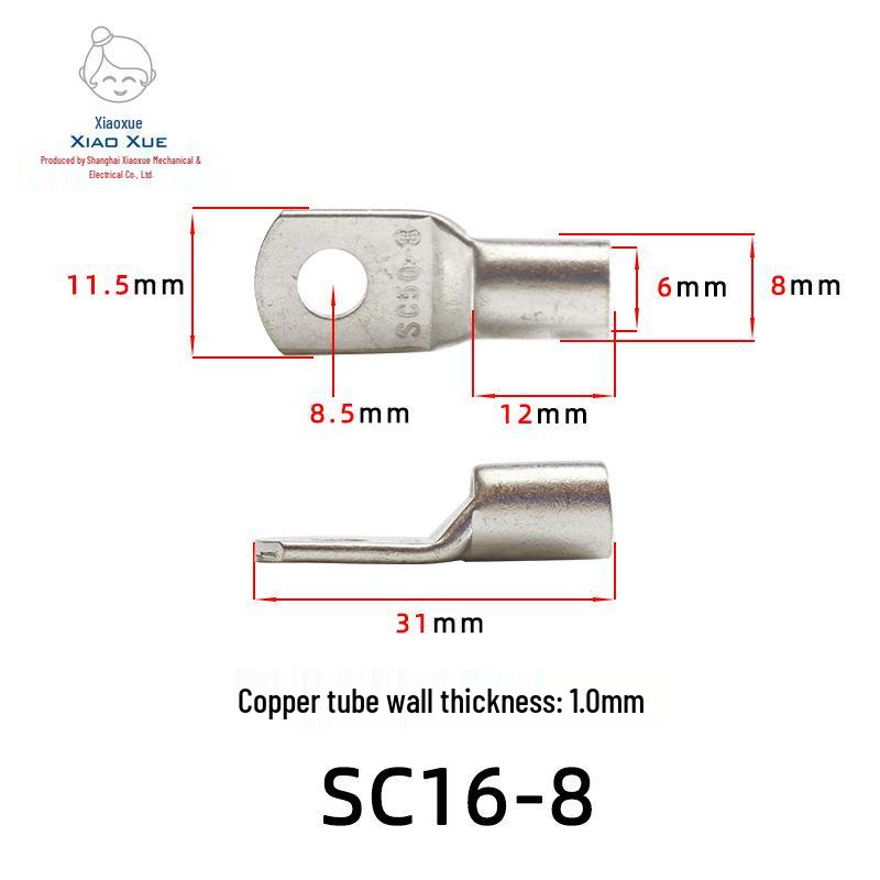 Copper Tinned Peep Hole Wiring Terminal SC1.5-4, SC300-20, DTGA Short Wire Lug