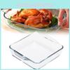 Square Roaster Glass Baking Pan Microwave Grilled Fish Plate Container Cooking