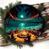 Metal Wall Art Moonlit Beach Palm Tree String Lights Office Cafe Decor Beach Theme Room Wall Decor