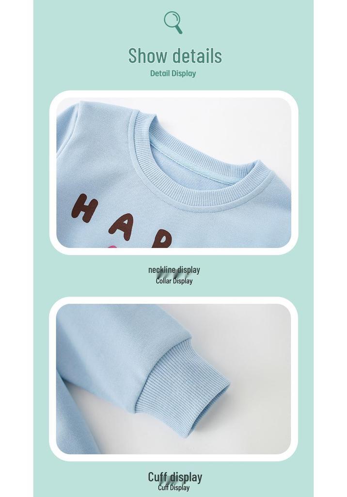 Sweet & Cute Children's Cartoon Flower Sweatshirt - 26 Autumn/Winter, Round Neck, Long Sleeve