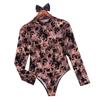 Autumn/Winter See-through Lace Mesh Long Sleeve Slim Fit Bodysuit