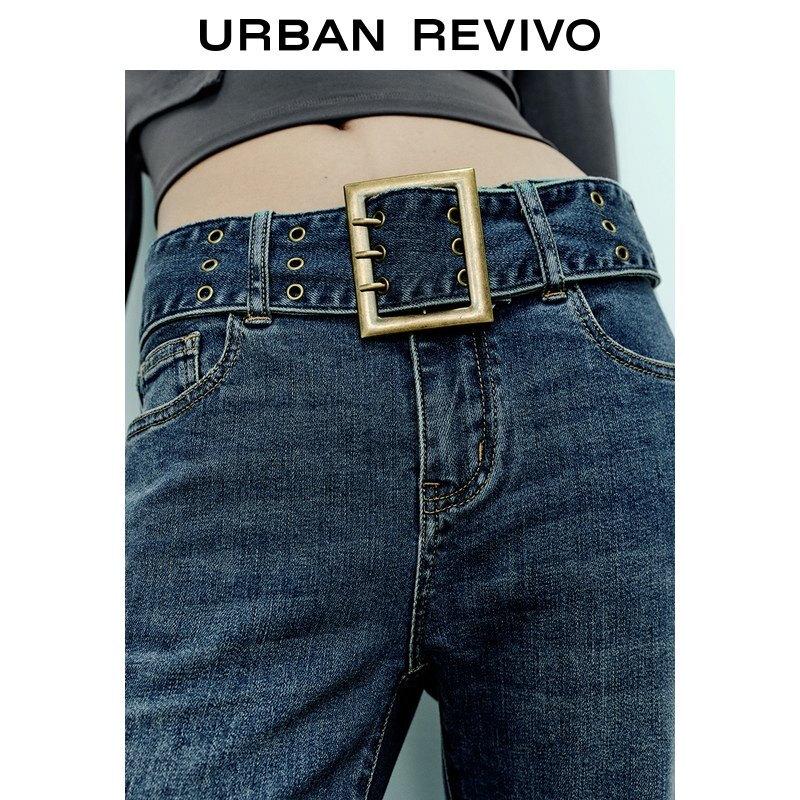 UR2026 Women's Washed Flared Denim Jeans