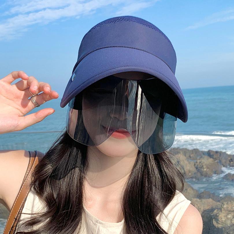 Summer Women Sun Hat with Eyeglasses 13cm Large Brim Bucket Hat Breathable Outdoor Activity Empty Top Cap Magic Tape Adjust Travel Beach Cap