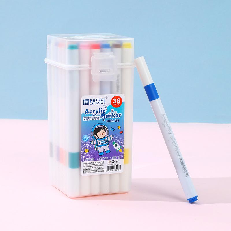 Acrylic Marker Pen Gift Set for Kids Professional Painting Waterproof Color Overlayable Washable Watercolor Pen Drawing Art