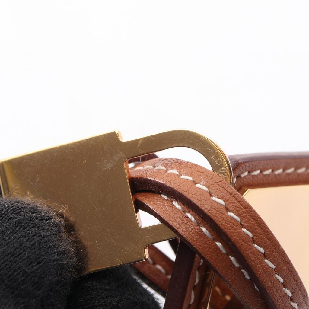 Used HERMES Okelley GM Necklace Gold Plated Brown Gold Used