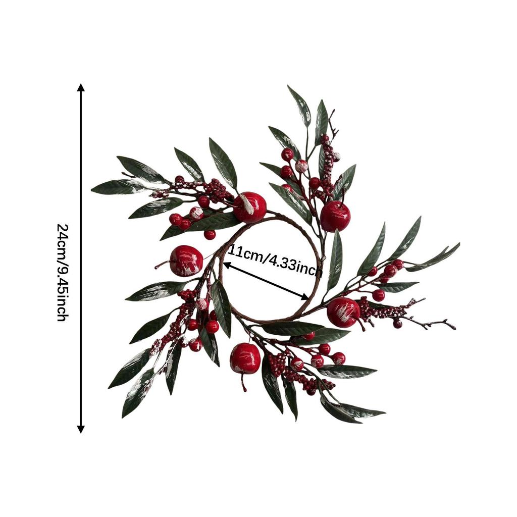 Christmas Candle Ring Seasonal Decors Handcrafted Decorative Realistic Garland Decoration for Seasonal Parties Holiday Decor