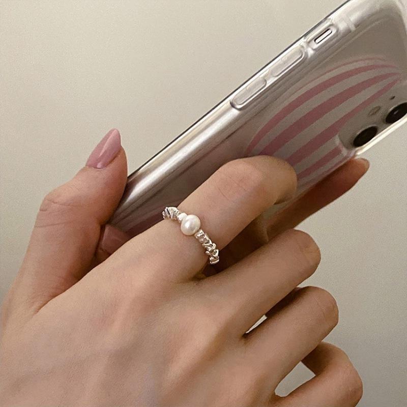 Female Minimalist Fashionable Personalized Creative Adjustable Index Finger Elasticity Broken Silver Ring