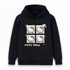 Cute Cartoon Cat Print Kids Hooded Sweatshirt, Unisex Boys Girls Long Sleeve Casual Pullover Top, Soft Cozy Warm Loose Fit Children Daily Wear for