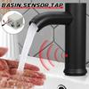 Automatisk Sensor Kran Badrumshandfat Handfatskranar Däckmonterad DC6V Matt Svart Massiv Mässing Kallvatten Beröringsfri Infraröd Kran
