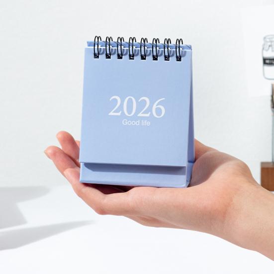 2026 Mini Desk Calendar with Stickers Ritual Life Planner Portable Standing Flip