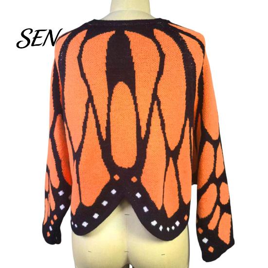 Costume di Halloween Maglieria Estetica Shawl Cardigan a Maglia Farfalla, Poncho a Manica Pipistrello Aperto Davanti Abbigliamento Artistico per Festival per Donne Mantellina,