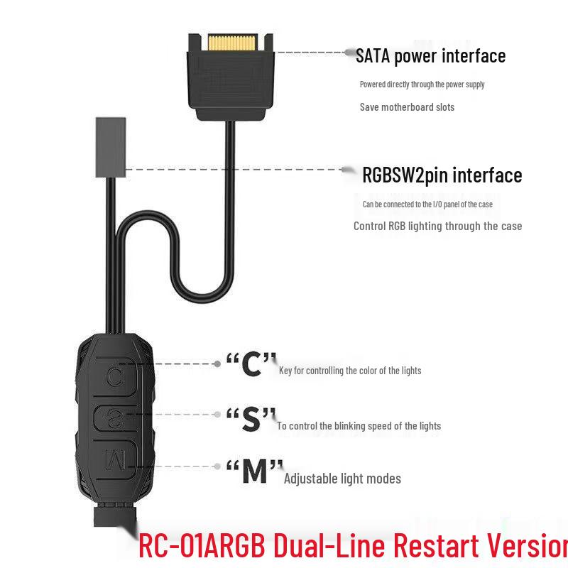 5v3 ARGB Fan Controller with Remote & Sync Hub for PC Cases