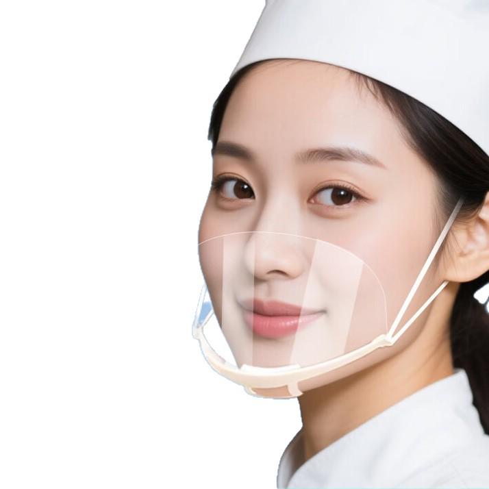 Transparente Koch-Gesichtsmaske für den Küchen- und Cafeteriagebrauch - Speichelschutz, Hygienischer Lächelschutz
