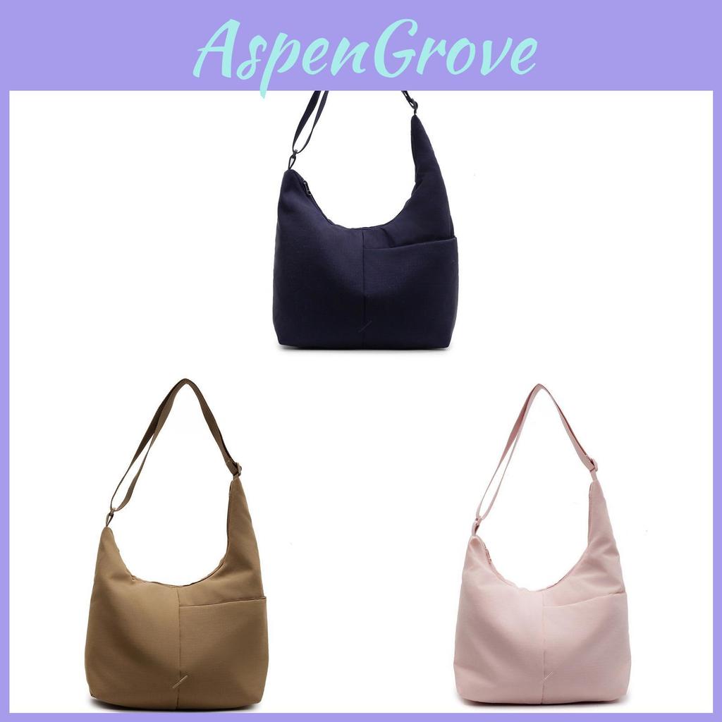 Urban Minimalist Nylon Shoulder Bag With Zipper Closure For Casual Outings