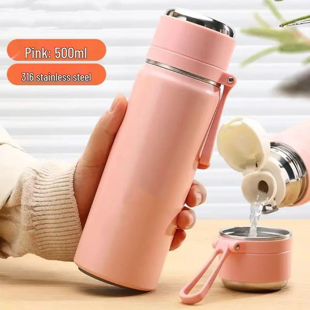 

New 2025 Cute 316 Stainless Steel Insulated Tea Cup with Lid for Women & Students 350ml