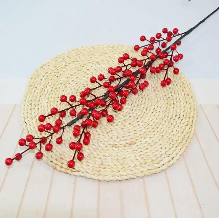 1PCS Christmas Red Berry Bouquet Fake Plant for Home Vase Decor Xmas Tree Ornaments New Year Party Living Room Decoration