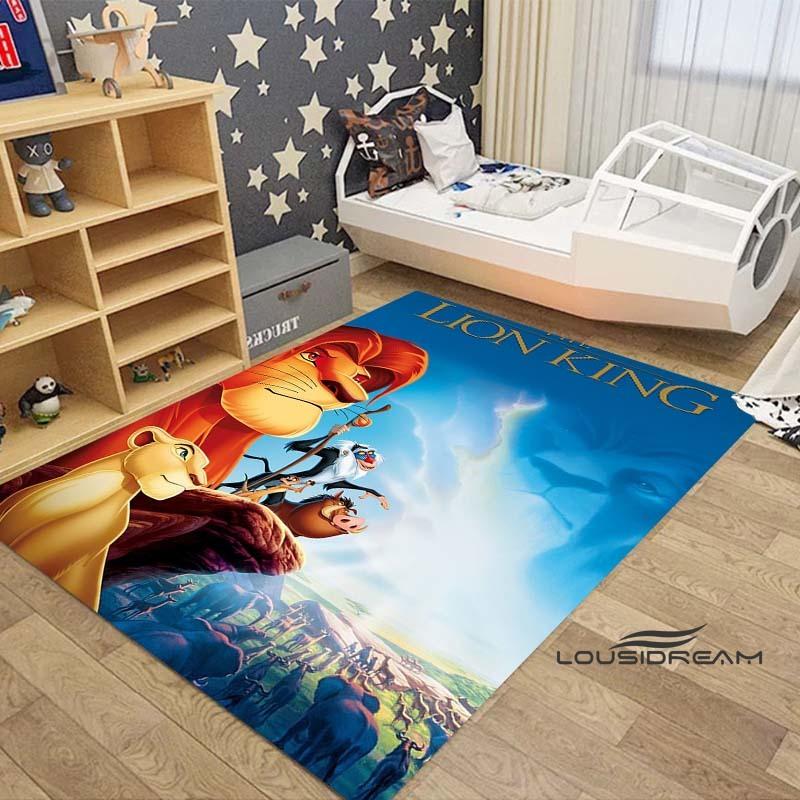 Customizable large Simba Lion King cartoon rug, suitable for living rooms, children's bedrooms, sofas, doormats, and is non-slip