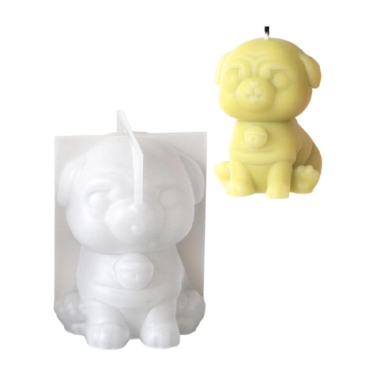 Silicone Mold Resin Art Moulds Candle Crafting Molds Dog Shape Unique Ornament Moulds Silicone Texture for Making Statue