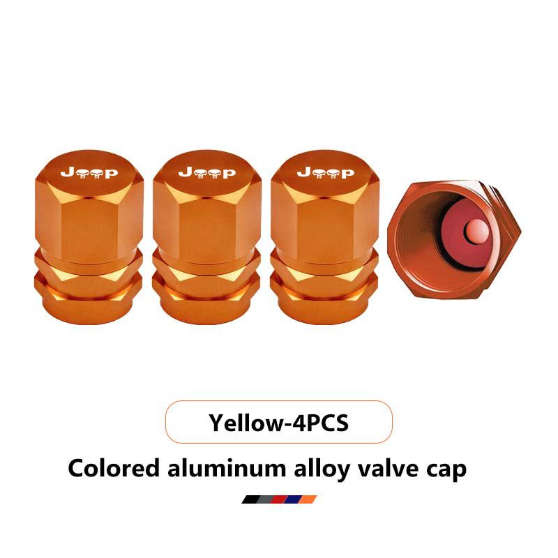 4pcs Car Wheel Tire Valve Cap Stem Cover Auto Accessories For Jeep Grand Cherokee Patriot Renegade Compass Wrangler AMY1