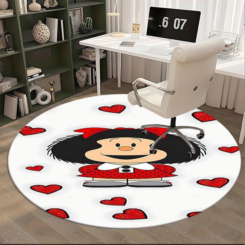 Mafalda Chair Mat - Round Carpet for Home Decor, Office Use, Living Room