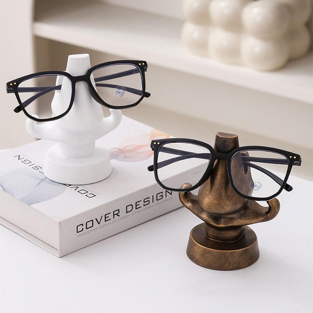 Funny Eyeglasses Stand Nose Shape Nose Resin Sculpture Desktop Glasses Holder Home Decoration