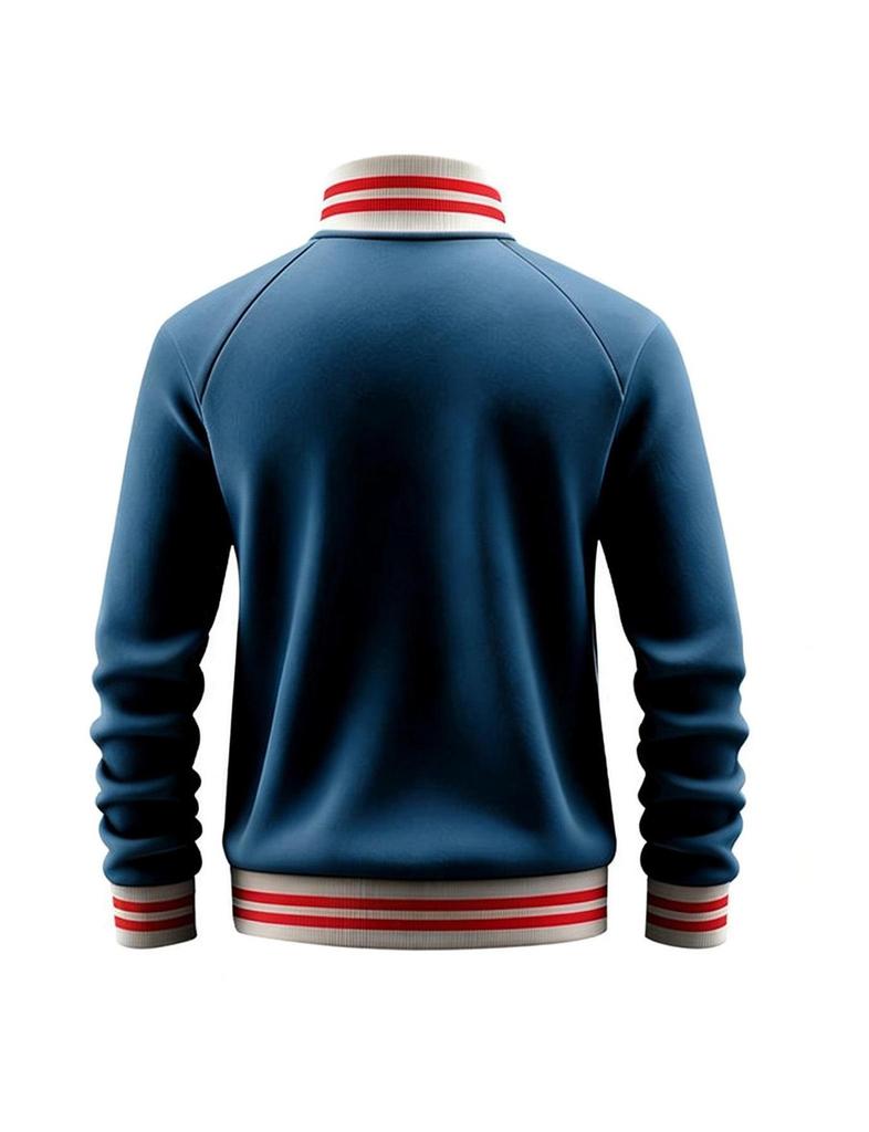 Męska codzienna sportowa kurtka z kołnierzem stojącym i wstążką - Kolekcja Jesień/Zima